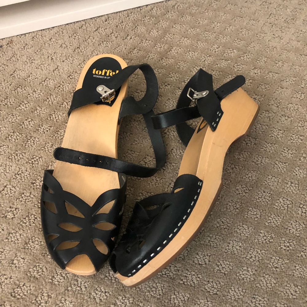 Swedish Hasbeens Black Clog Sandal